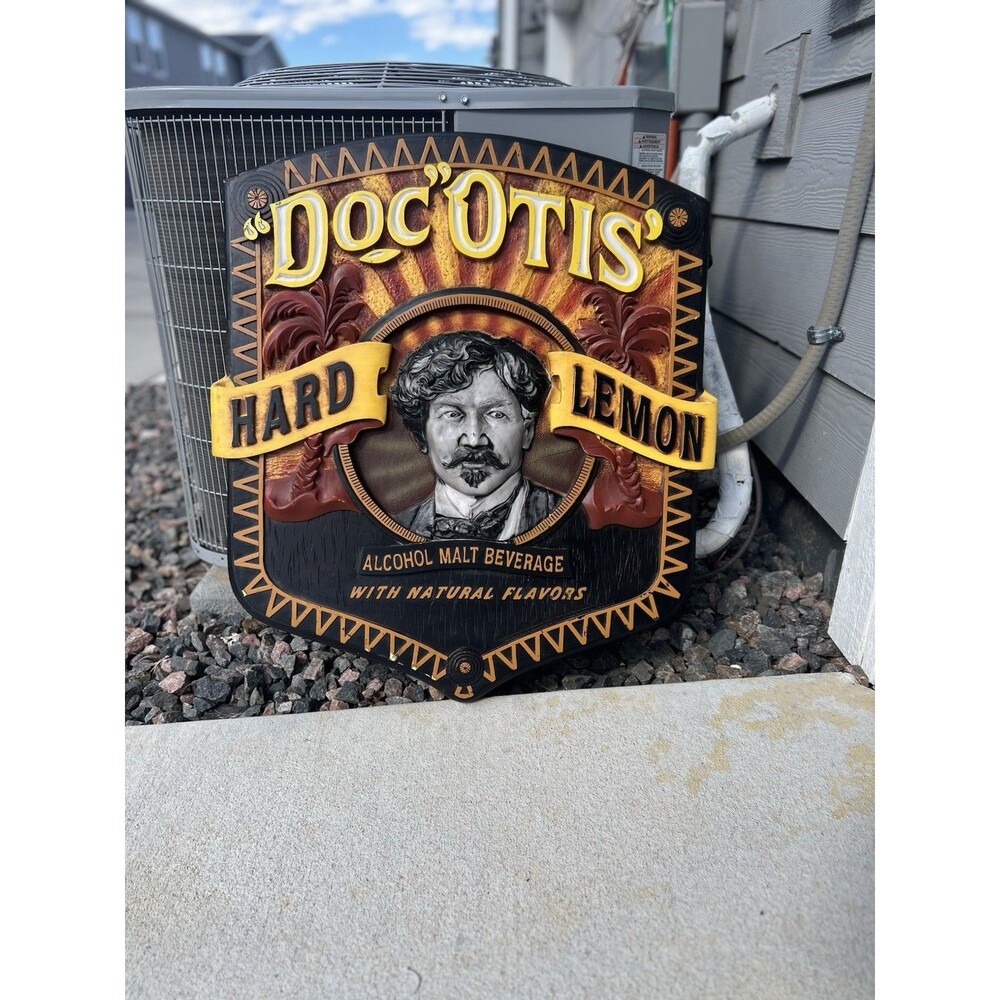 3D Foam Doc Otis Hard Lemon Sign Advertising 30"x 26.5" Anheuser-Busch VTG